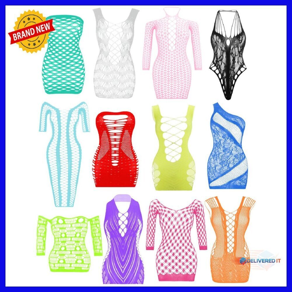 Sexy Fishnet Bodysuit Lingerie Set Free Size Elastic Nightwear